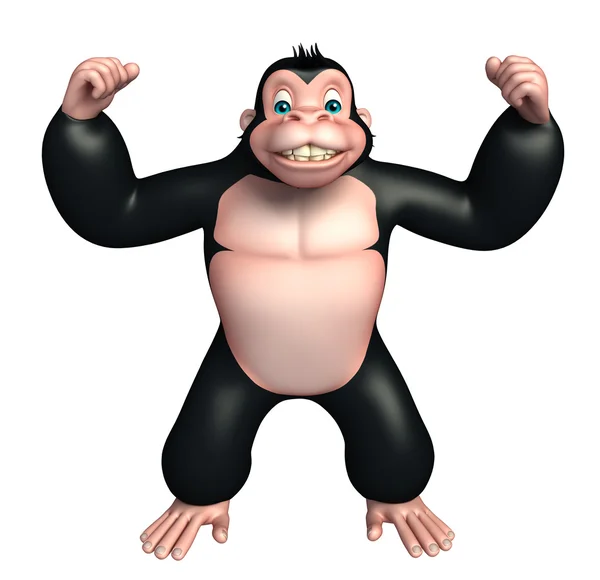 Aranyos vicces rajzfilmfigura Gorilla — Stock Fotó