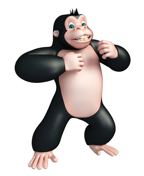 Niedlichen Gorilla lustige Cartoon-Figur — Stockfoto