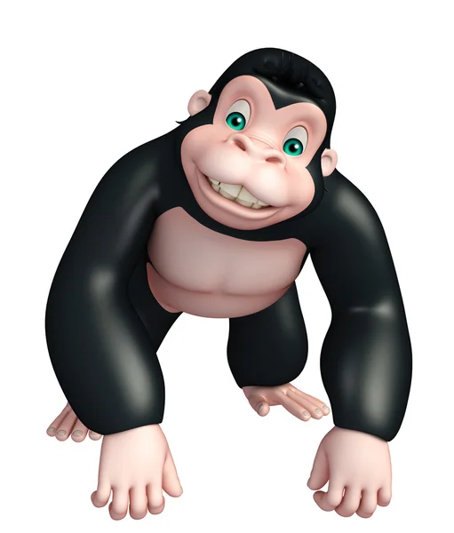 Niedlichen Gorilla lustige Cartoon-Figur — Stockfoto