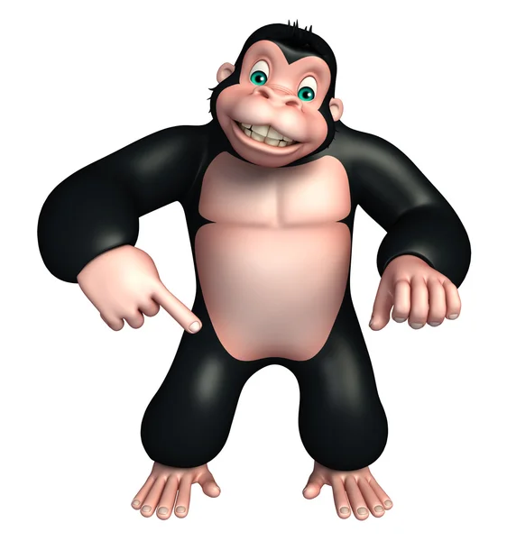 Niedlichen Gorilla lustige Cartoon-Figur — Stockfoto