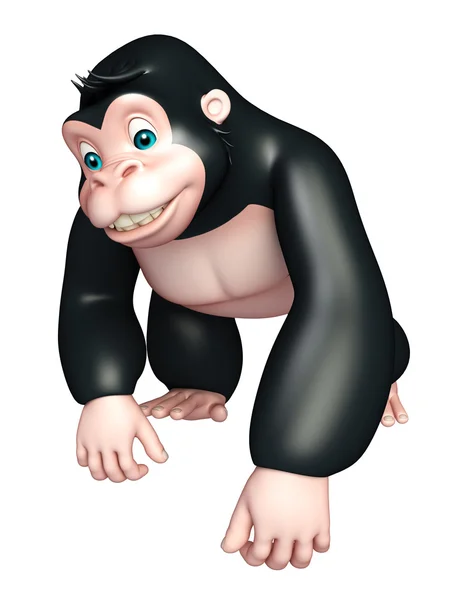 Niedlichen Gorilla lustige Cartoon-Figur — Stockfoto