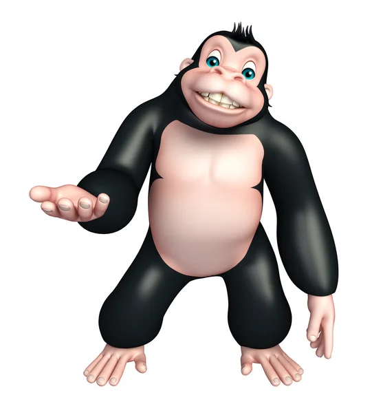 Niedlichen Gorilla lustige Cartoon-Figur — Stockfoto