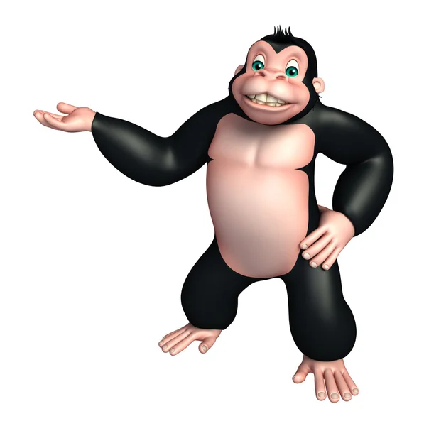 Cute Gorilla funny cartoon character — Stock Photo, Image