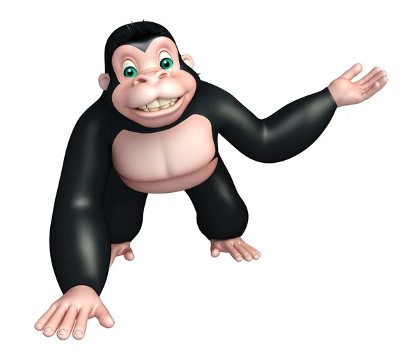 Niedlichen Gorilla lustige Cartoon-Figur — Stockfoto