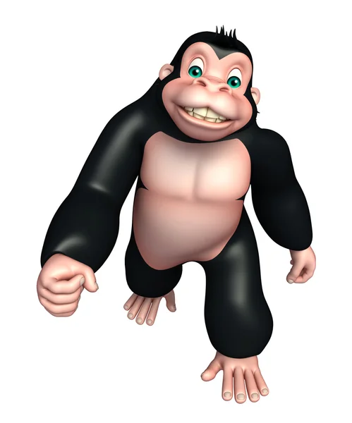 Niedlichen Gorilla lustige Cartoon-Figur — Stockfoto