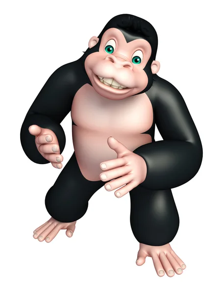 Niedlichen Gorilla lustige Cartoon-Figur — Stockfoto