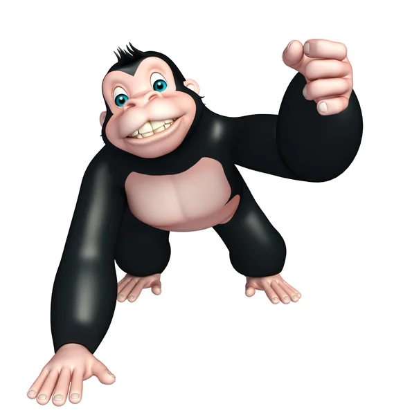 Cute Gorilla funny cartoon character — Stock Photo, Image