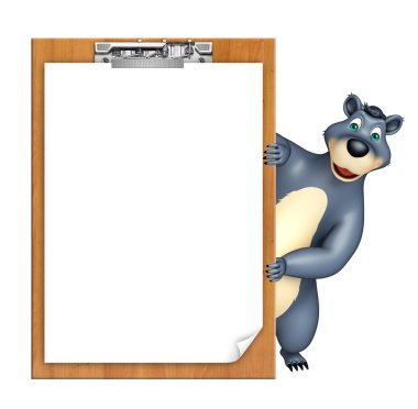 sevimli ayı sınav pad ile karakter karikatür