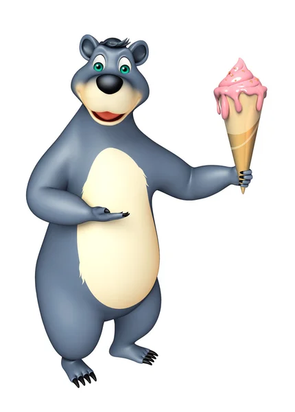 Niedlichen Bären Cartoon-Figur mit Eis — Stockfoto