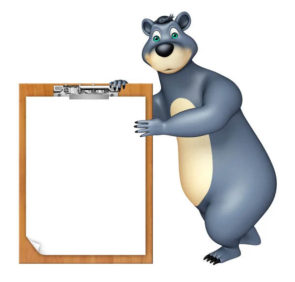 Cute Bear cartoon character with exam pad — Stock Photo, Image
