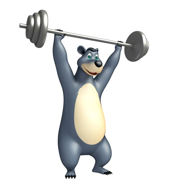Urso bonito personagem de desenho animado com equipamento — Fotografia de Stock