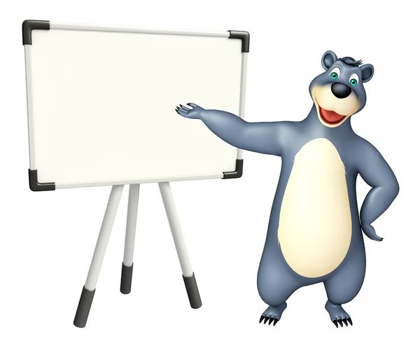 Cute Bear cartoon character with white board — Stock Photo, Image