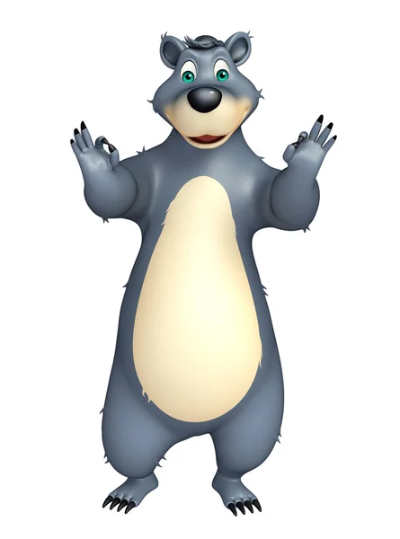 cute Bear cartoon character with assign best sign