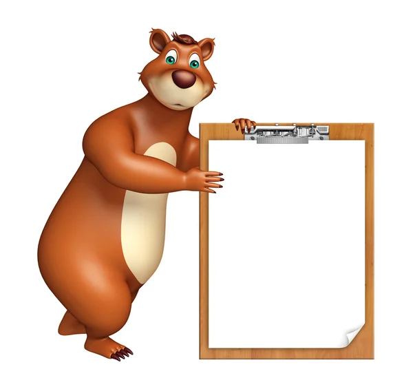 Schattig Bear cartoon karakter met examen zeem — Stockfoto
