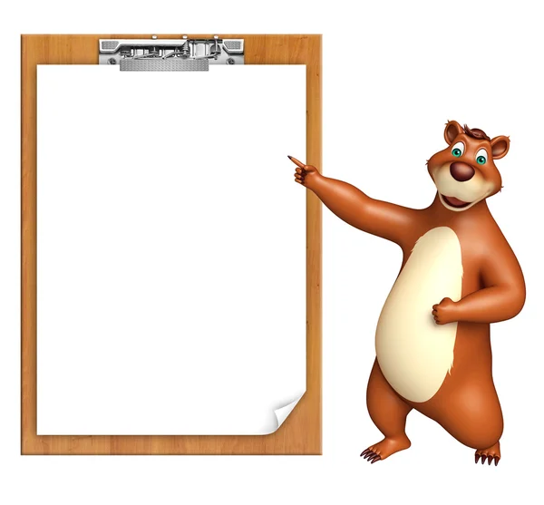 Medve rajzfilmfigura vizsga pad móka — Stock Fotó