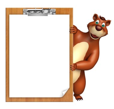 sevimli ayı sınav pad ile karakter karikatür