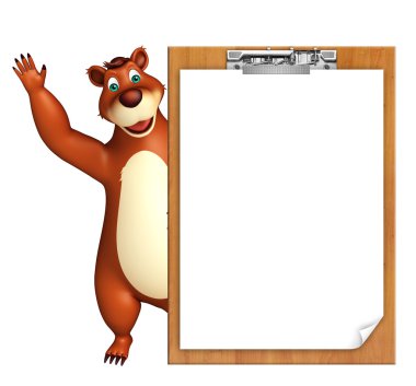 sevimli ayı sınav pad ile karakter karikatür