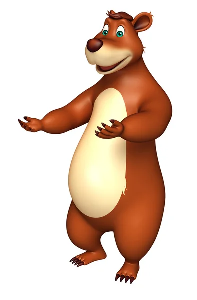 Милый смешной персонаж мультфильма "Медведь" — стоковое фото