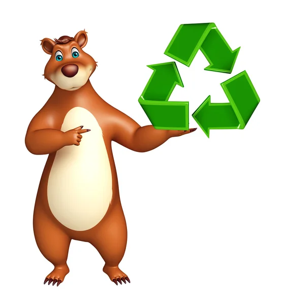 Bära seriefiguren med recycle skylt — Stockfoto