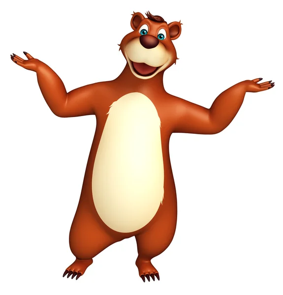 Милый смешной персонаж мультфильма "Медведь" — стоковое фото