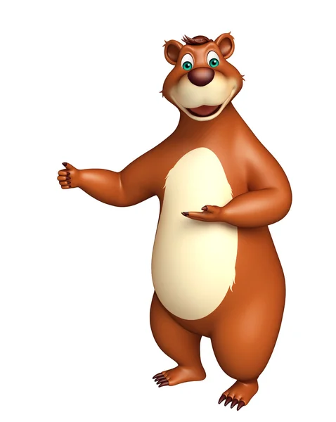 Bonito engraçado Urso personagem dos desenhos animados — Fotografia de Stock