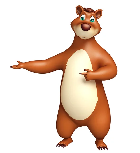 Bonito engraçado Urso personagem dos desenhos animados — Fotografia de Stock