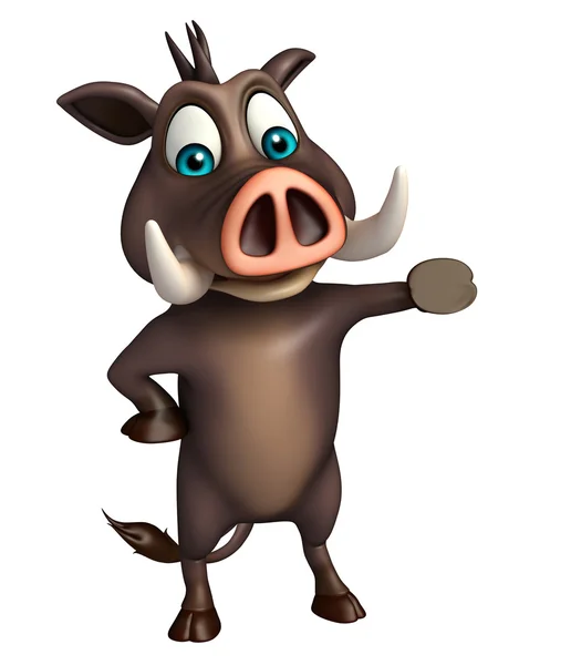 Cute Boar funny cartoon character — Stock Photo, Image