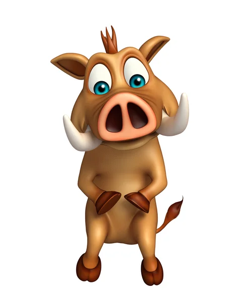 Niedlichen Wildschwein lustige Cartoon-Figur — Stockfoto