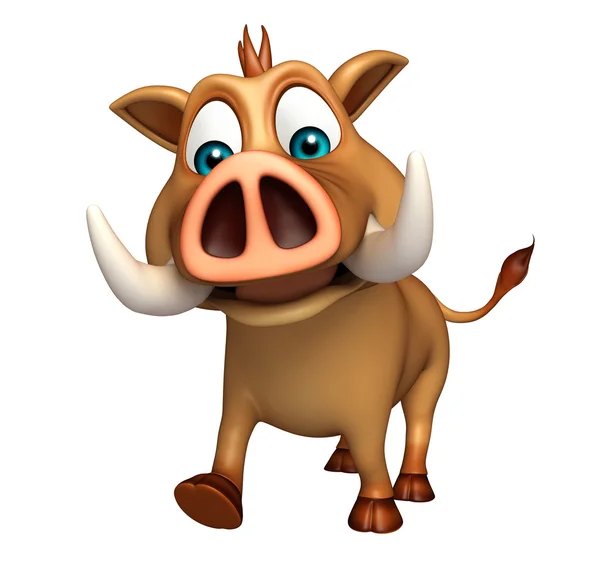 Sevimli yaban domuzu komik karikatür karakter — Stok fotoğraf