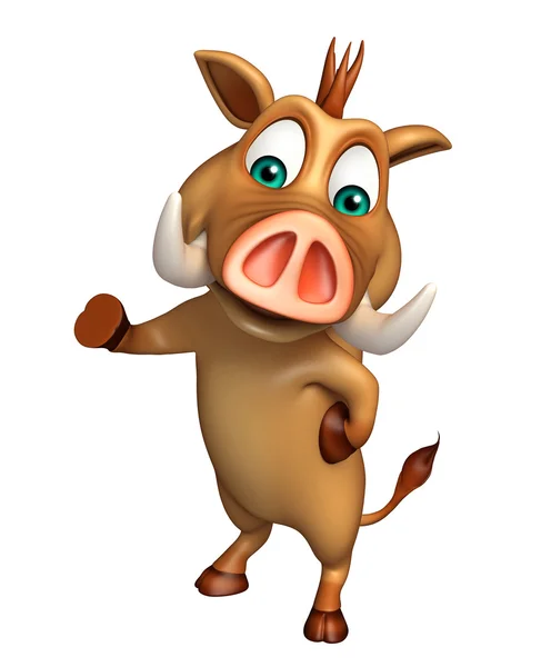 Cute Boar funny cartoon character — Stock Photo, Image