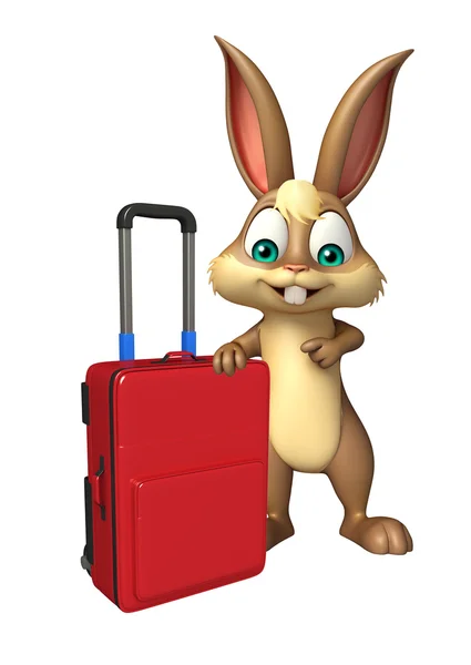 Lindo conejito de dibujos animados personaje bolsa de viaje — Foto de Stock
