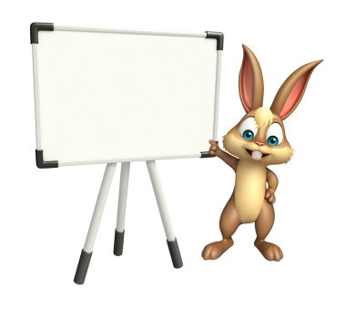 eğlenceli Bunny çizgi film karakteri ile beyaz tahta