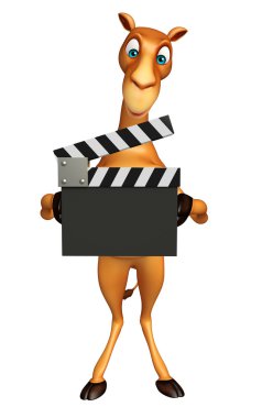 Deve çizgi film karakteri clapper kurulu ile eğlenceli