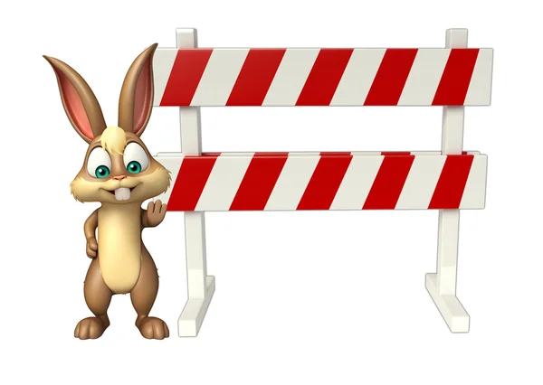 Spaß Bunny Cartoon-Figur mit Barakaden — Stockfoto