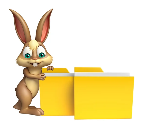 Fun Bunny postać z kreskówki z folderu — Zdjęcie stockowe