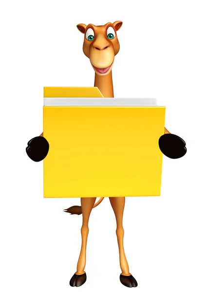 Personaje de dibujos animados Camel con carpeta —  Fotos de Stock