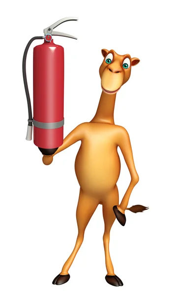 Personaje de dibujos animados de camello con extintor de incendios — Foto de Stock