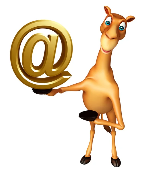 Personaje de dibujos animados de camello con a la tasa de signo —  Fotos de Stock