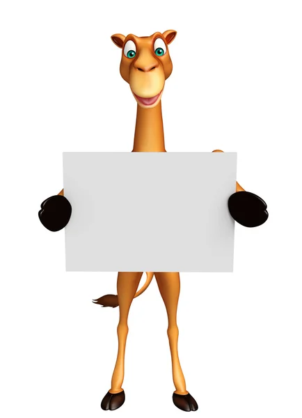 可爱的骆驼卡通人物与白板 — 图库照片