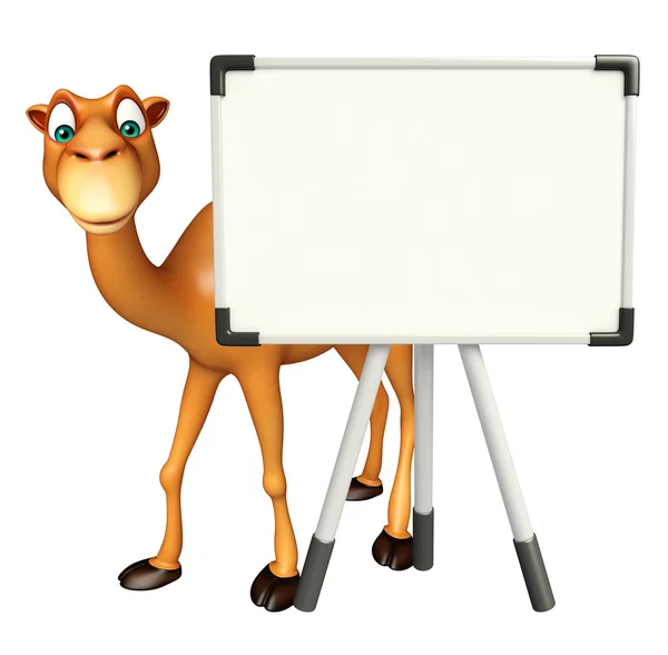 Söt kamel seriefiguren med vit tavla — Stockfoto