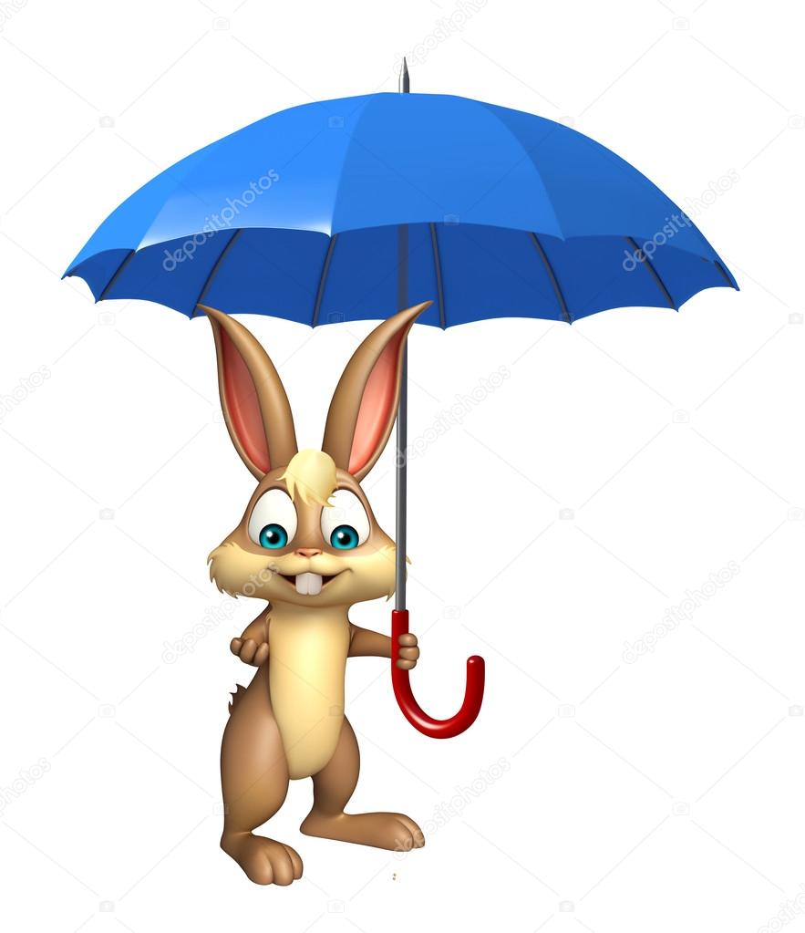 귀여운 토끼 만화 캐릭터 우산 — 스톡 사진 © visible3dscience stock photo cute bunny cartoon character with
