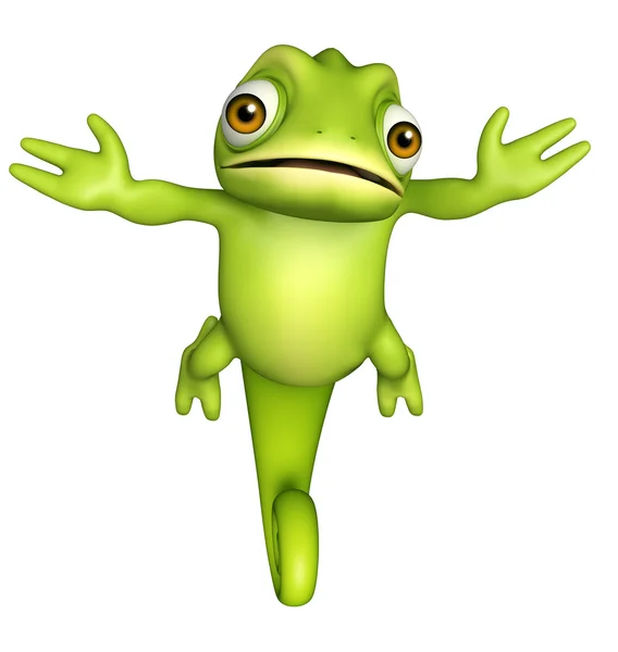 Cute Chameleon funny cartoon character — Stock Photo, Image