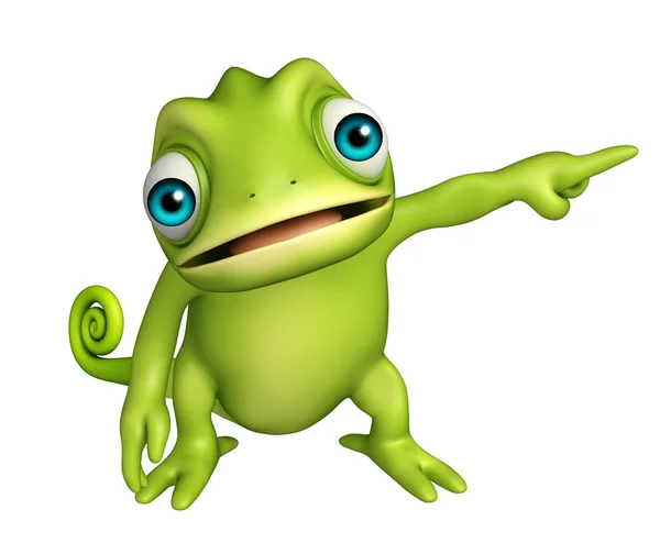 Cute Chameleon funny cartoon character — Stock Photo, Image