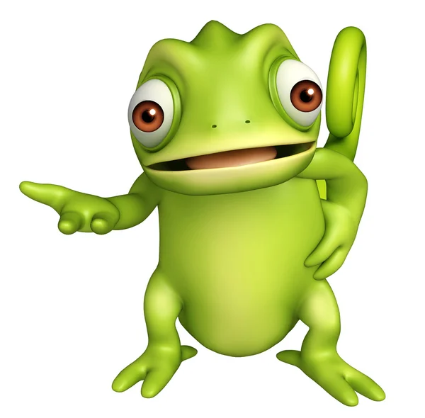 Cute Chameleon funny cartoon character — Stock Photo, Image