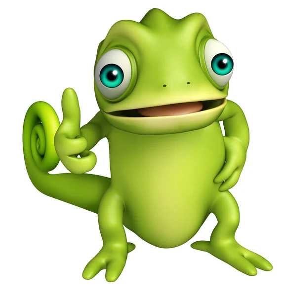 Cute Chameleon funny cartoon character — Stock Photo, Image