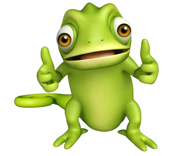 Cute Chameleon funny cartoon character — Stock Photo, Image