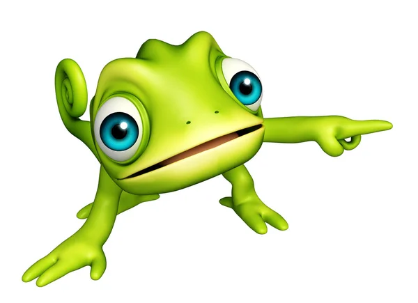 Cute Chameleon funny cartoon character — Stock Photo, Image