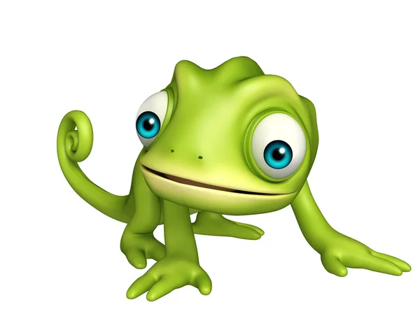 Cute Chameleon funny cartoon character — Stock Photo, Image