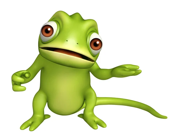 Cute Chameleon funny cartoon character — Stock Photo, Image