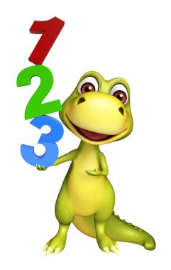 sevimli dinozor çizgi film karakteri 123 işareti ile